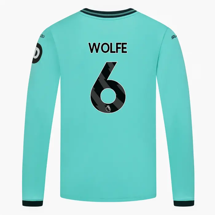 Wolverhampton Wanderers Shirt Store | 2025-26 Wolves Away Shirt – Junior – LS WOLFE 6 Collection Wolverhampton Wanderers Official Gear